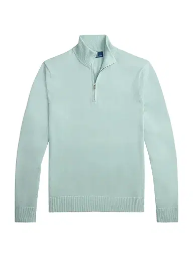 Polo Ralph Lauren Men's Cotton Quarter-Zip Sweater - Pale Blue - Size XXL | Thumbnail 1