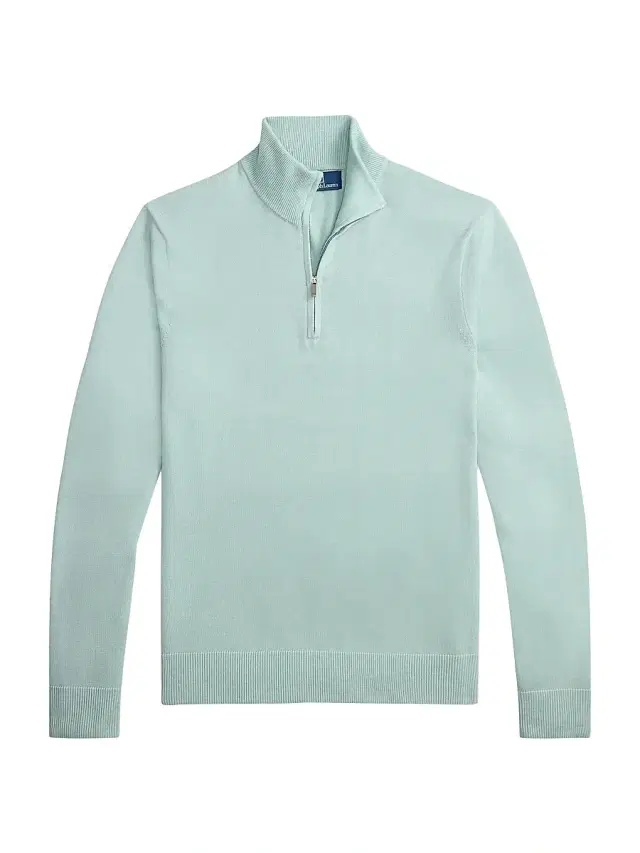 Men's Cotton Quarter-Zip Sweater - Pale Blue