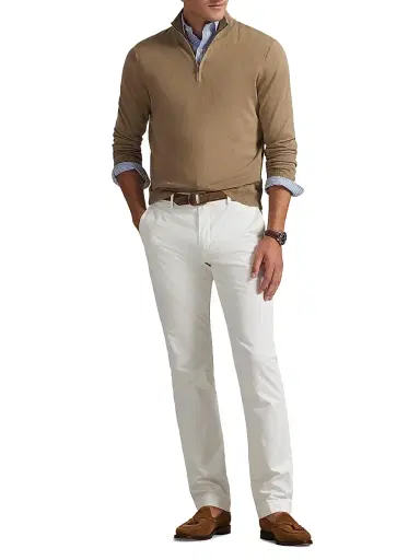 Polo Ralph Lauren Men's Cotton Quarter-Zip Sweater - Clay Tan - Size XXL | Thumbnail 2 Polo Ralph Lauren Men's Cotton Quarter-Zip Sweater - Clay Tan - Size XXL | Thumbnail 2