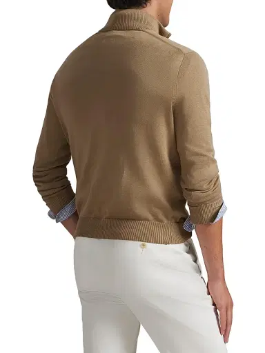 Polo Ralph Lauren Men's Cotton Quarter-Zip Sweater - Clay Tan - Size XXL | Thumbnail 4 Polo Ralph Lauren Men's Cotton Quarter-Zip Sweater - Clay Tan - Size XXL | Thumbnail 4