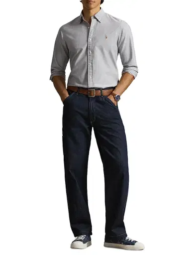 Polo Ralph Lauren Men's Custom-Fit Gingham Cotton Oxford Shirt - Navy - Size XXL | Thumbnail 2