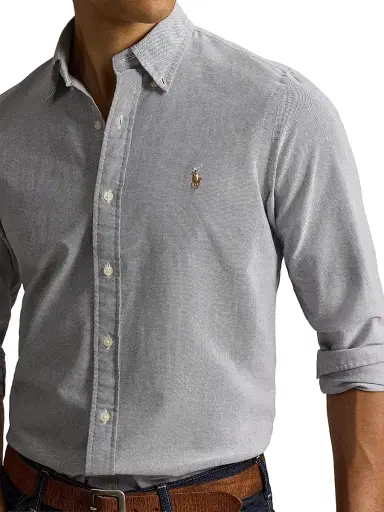 Polo Ralph Lauren Men's Custom-Fit Gingham Cotton Oxford Shirt - Navy - Size XXL | Thumbnail 5