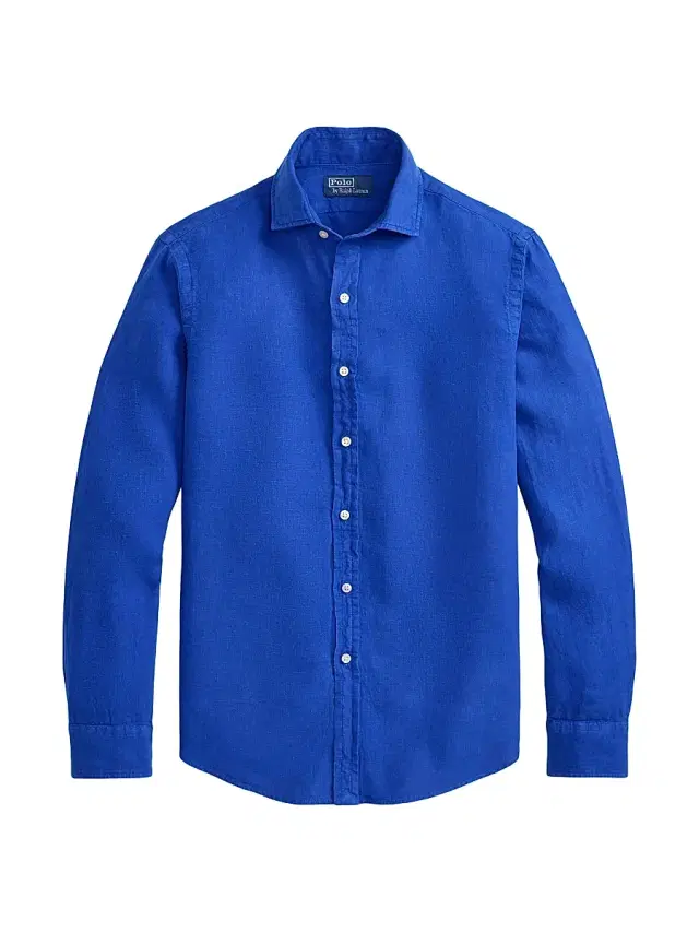 Men's Linen Button-Front Shirt - Pacific Royal