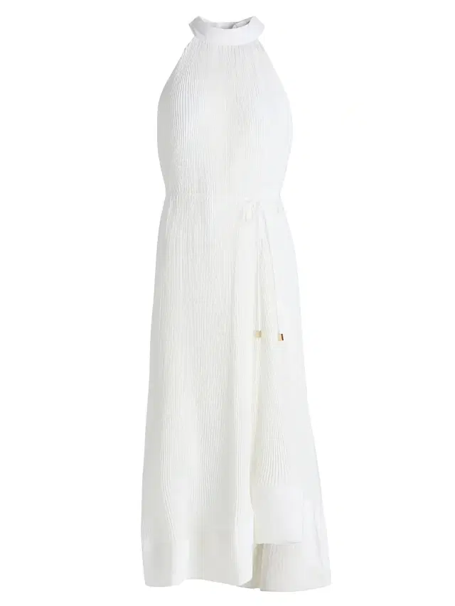Milly Women's Nalani Pleated Midi-Dress - White
