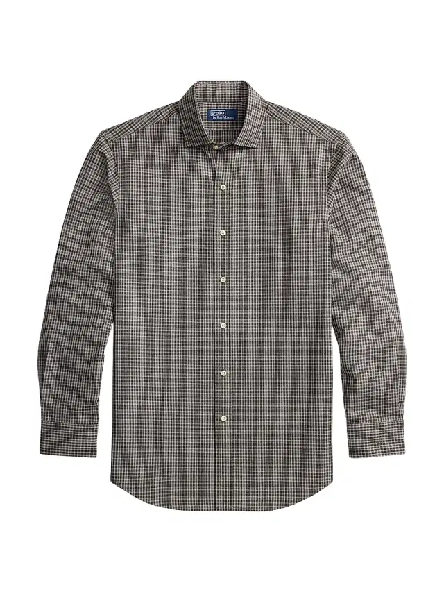 Men's Grid Cotton Poplin Shirt - Charcoal Multi