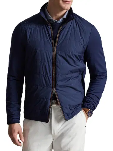 RLX Ralph Lauren Men's Performance Quilted Zip-Front Sweatshirt - Refined Navy - Size XXL | Thumbnail 3