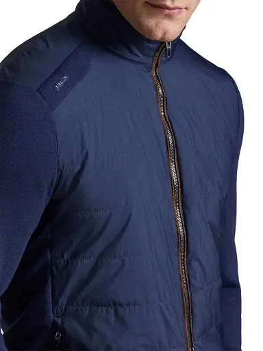 RLX Ralph Lauren Men's Performance Quilted Zip-Front Sweatshirt - Refined Navy - Size XXL | Thumbnail 5