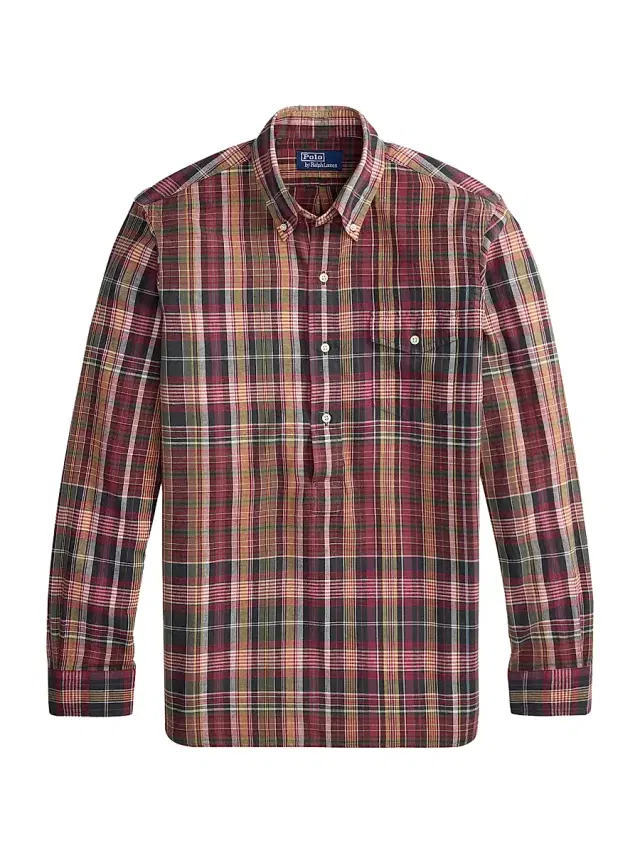 Polo Ralph Lauren Men's Bleeding Madras Cotton Shirt - Navy Berry Multi