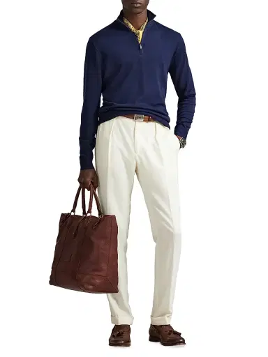 Polo Ralph Lauren Men's Cotton Quarter-Zip Sweater - Bright Navy - Size XXL | Thumbnail 2 Polo Ralph Lauren Men's Cotton Quarter-Zip Sweater - Bright Navy - Size XXL | Thumbnail 2