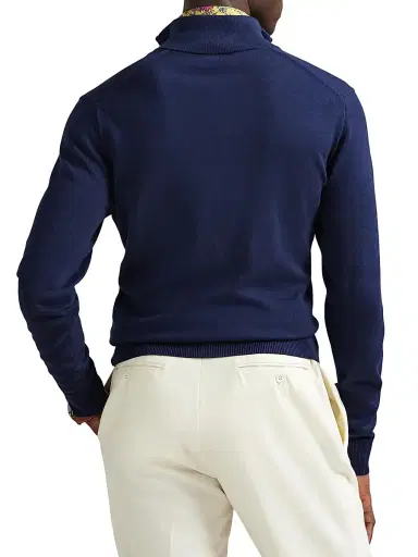 Polo Ralph Lauren Men's Cotton Quarter-Zip Sweater - Bright Navy - Size XXL | Thumbnail 4 Polo Ralph Lauren Men's Cotton Quarter-Zip Sweater - Bright Navy - Size XXL | Thumbnail 4