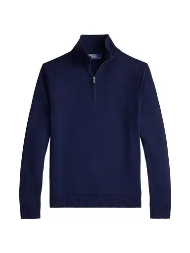 Polo Ralph Lauren Men's Cotton Quarter-Zip Sweater - Bright Navy - Size XXL | Thumbnail 1 Polo Ralph Lauren Men's Cotton Quarter-Zip Sweater - Bright Navy - Size XXL | Thumbnail 1