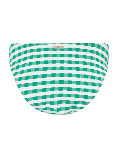 Milly Women's Cottage Gingham Bikini Bottom - Green And White - Size Small | Thumbnail 3