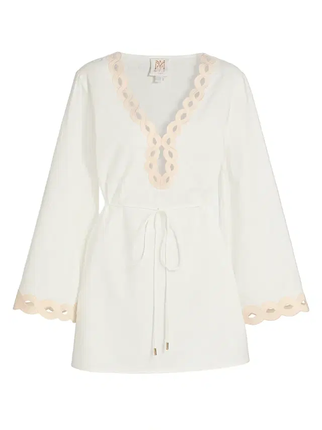 Milly Women's Embroidered Cotton-Blend Cover-Up Minidress - White