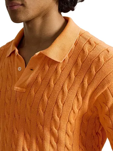 Polo Ralph Lauren Men's Cable-Knit Cotton Polo Sweater | Thumbnail 4 Polo Ralph Lauren Men's Cable-Knit Cotton Polo Sweater | Thumbnail 4