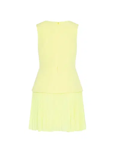 Milly Women's Haddy Pleated Minidress - Yellow - Size 12 | Thumbnail 3