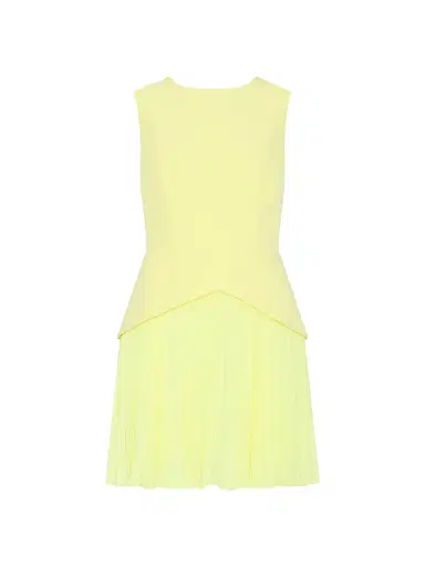 Milly Women's Haddy Pleated Minidress - Yellow - Size 12 | Thumbnail 1