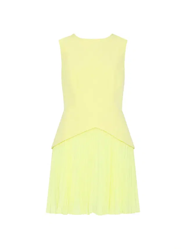 Milly Women's Haddy Pleated Minidress - Yellow