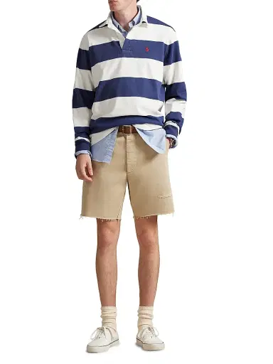 Polo Ralph Lauren Men's Rugby Striped Cotton Shirt - Dark Cobalt Deckwash White - Size XL | Thumbnail 2