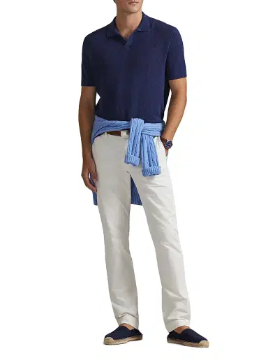Polo Ralph Lauren Men's Knit Linen-Blend Polo Shirt - New Classic Navy - Size XXL | Thumbnail 2
