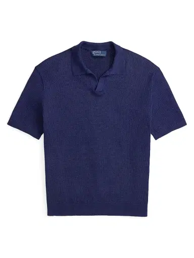 Polo Ralph Lauren Men's Knit Linen-Blend Polo Shirt - New Classic Navy - Size XXL | Thumbnail 1
