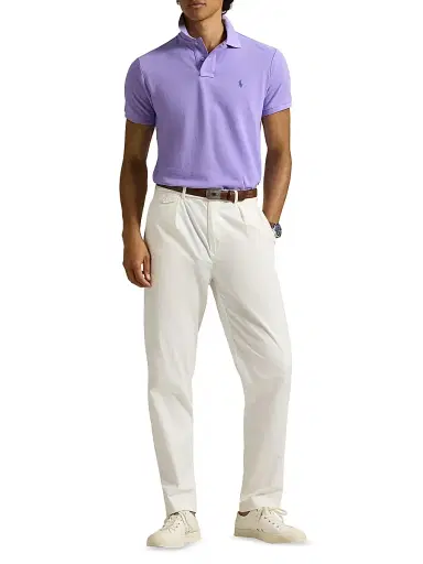 Polo Ralph Lauren Men's Basic Mesh Cotton Polo Shirt - Sky Lavender - Size Large | Thumbnail 2