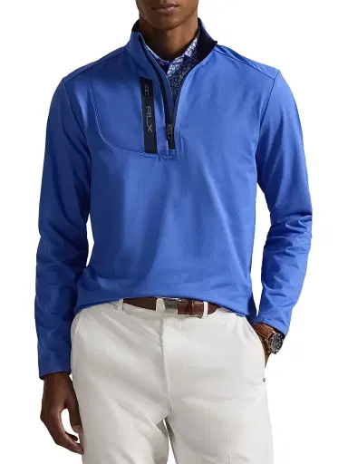RLX Ralph Lauren Men's Luxury Jersey Quarter-Zip Sweatshirt - Maidstone Blue - Size XXL | Thumbnail 3