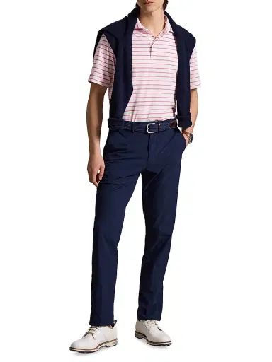 RLX Ralph Lauren Men's Lightweight Airflow Knit Polo Shirt - Dalia Pink Ceramic White - Size XXL | Thumbnail 2 RLX Ralph Lauren Men's Lightweight Airflow Knit Polo Shirt - Dalia Pink Ceramic White - Size XXL | Thumbnail 2