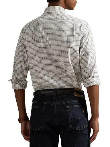 Polo Ralph Lauren Men's Grid Cotton Twill Shirt - White Khaki Multi - Size XXL | Thumbnail 4