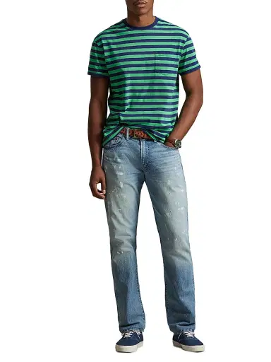 Polo Ralph Lauren Men's Striped Crewneck T-Shirt - Summer Emerald Dark Cobalt - Size XXL | Thumbnail 2 Polo Ralph Lauren Men's Striped Crewneck T-Shirt - Summer Emerald Dark Cobalt - Size XXL | Thumbnail 2