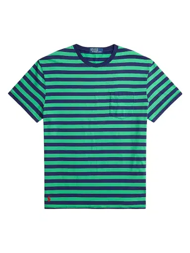 Polo Ralph Lauren Men's Striped Crewneck T-Shirt - Summer Emerald Dark Cobalt - Size XXL | Thumbnail 1 Polo Ralph Lauren Men's Striped Crewneck T-Shirt - Summer Emerald Dark Cobalt - Size XXL | Thumbnail 1