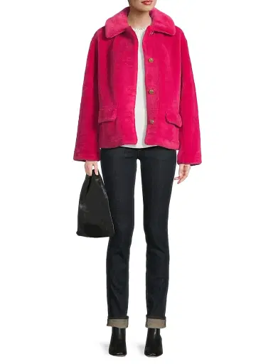 Milly Women's Short Faux-Shearling Jacket | Thumbnail 2