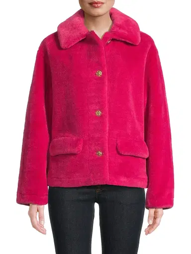 Milly Women's Short Faux-Shearling Jacket | Thumbnail 3