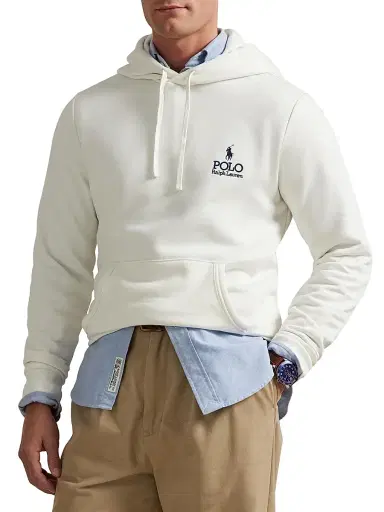 Polo Ralph Lauren Men's Seasonal Fleece Hoodie - Deckwash White | Thumbnail 3