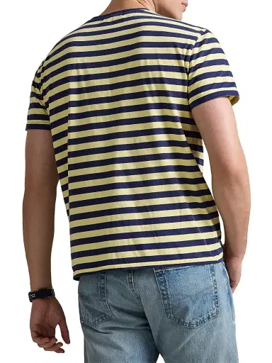 Polo Ralph Lauren Men's Striped Crewneck T-Shirt - Resort Gold Dark Cobalt | Thumbnail 4