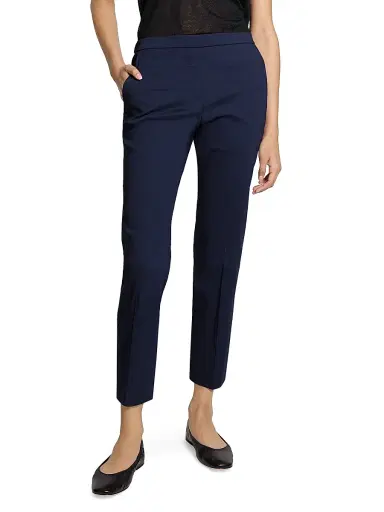 Theory Women's Treeca Linen Pull-On Crop Pants - Midnight Navy | Thumbnail 3 Theory Women's Treeca Linen Pull-On Crop Pants - Midnight Navy | Thumbnail 3
