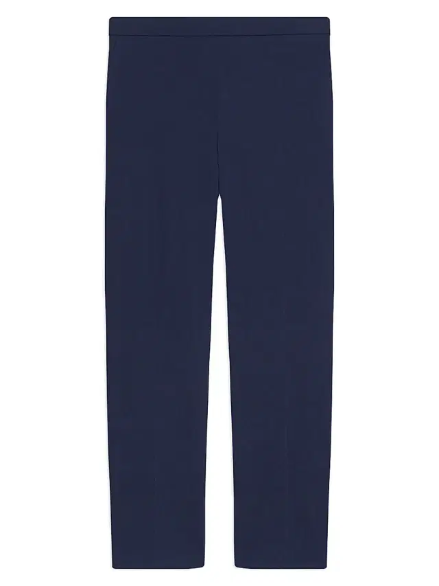 Theory Women's Treeca Linen Pull-On Crop Pants - Midnight Navy