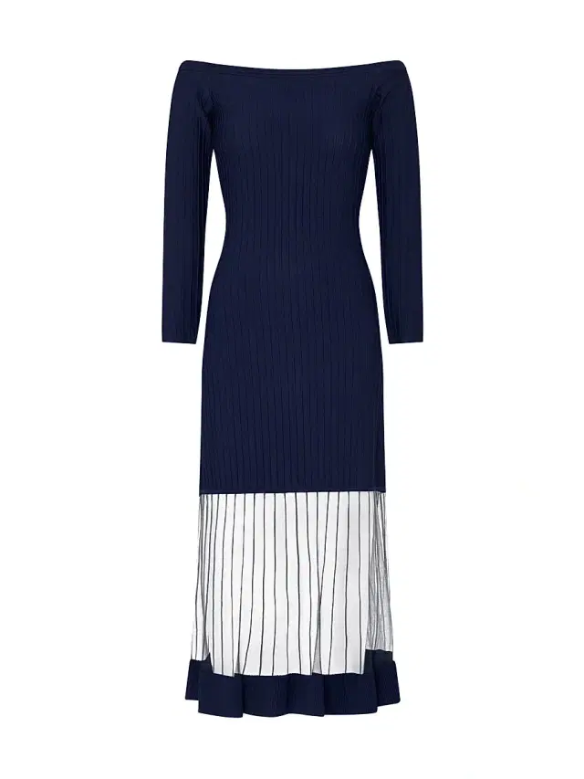 Milly Women's Ots Sheer Knit Off-Shoulder Midi-Dress - Navy