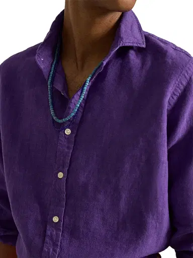 Polo Ralph Lauren Men's Linen Button-Front Shirt - Cabana Purple | Thumbnail 6