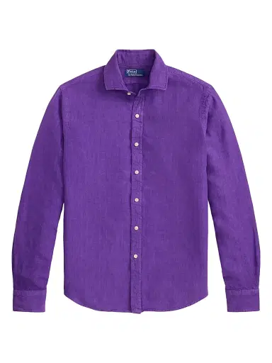 Polo Ralph Lauren Men's Linen Button-Front Shirt - Cabana Purple | Thumbnail 1