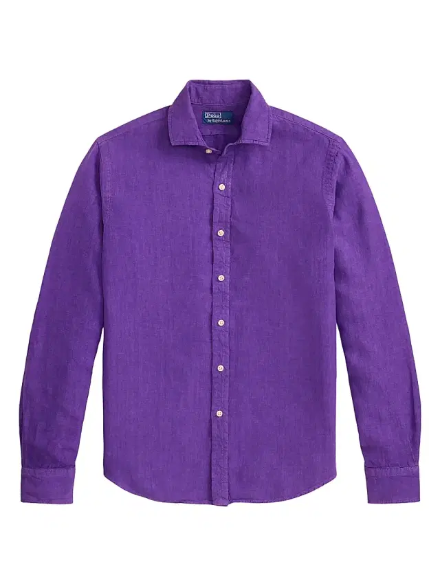 Men's Linen Button-Front Shirt - Cabana Purple