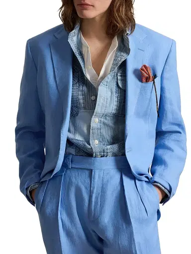 Polo Ralph Lauren Men's Linen Sport Coat - Sky Blue | Thumbnail 3