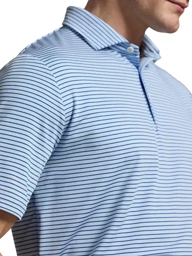 RLX Ralph Lauren Men's Striped Lightweight Airflow Knit Polo Shirt - Office Blue Old Royal - Size XXL | Thumbnail 5 RLX Ralph Lauren Men's Striped Lightweight Airflow Knit Polo Shirt - Office Blue Old Royal - Size XXL | Thumbnail 5