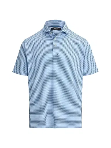 RLX Ralph Lauren Men's Striped Lightweight Airflow Knit Polo Shirt - Office Blue Old Royal - Size XXL | Thumbnail 1 RLX Ralph Lauren Men's Striped Lightweight Airflow Knit Polo Shirt - Office Blue Old Royal - Size XXL | Thumbnail 1