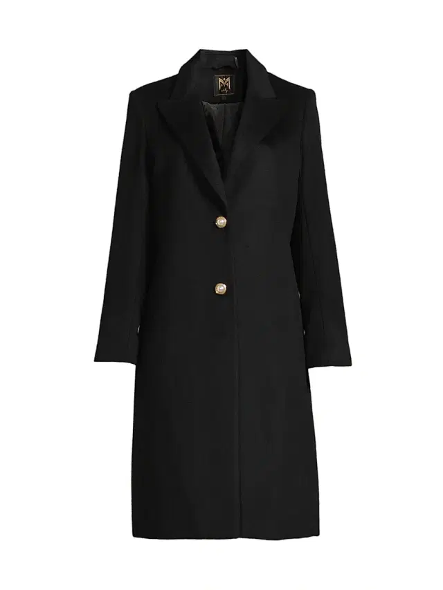 Milly Women's Peak Lapel Wool-Blend Coat - Black