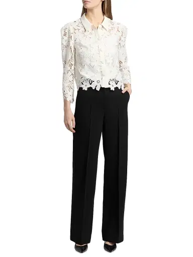 Milly Women's June Roja Lace Top - White - Size Large | Thumbnail 2 Milly Women's June Roja Lace Top - White - Size Large | Thumbnail 2