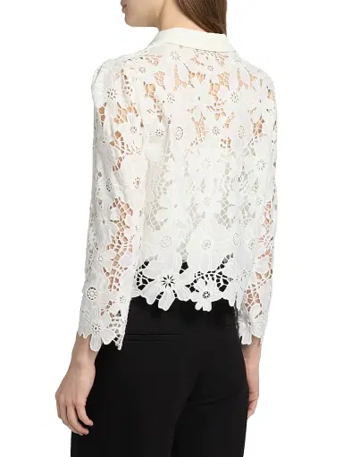 Milly Women's June Roja Lace Top - White - Size Large | Thumbnail 5 Milly Women's June Roja Lace Top - White - Size Large | Thumbnail 5