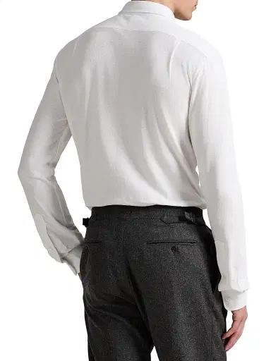 Polo Ralph Lauren Men's Textured Honeycomb Cotton Shirt | Thumbnail 4 Polo Ralph Lauren Men's Textured Honeycomb Cotton Shirt | Thumbnail 4