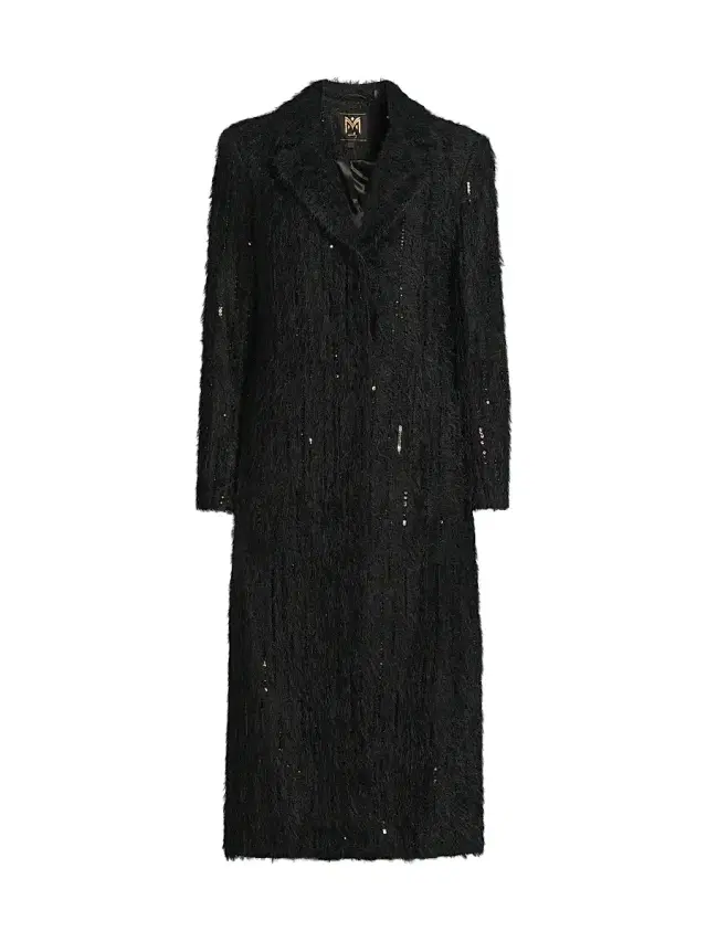 Milly Women's Rhinestone-Embellished Long Coat - Black