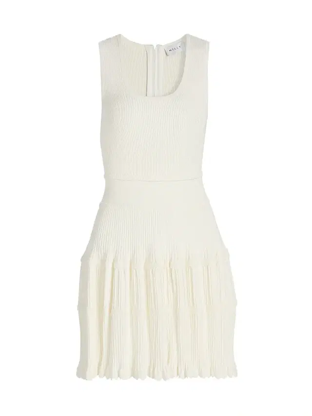 Milly Women's Suri Scallop-Trim Fit & Flare Minidress - Ecru