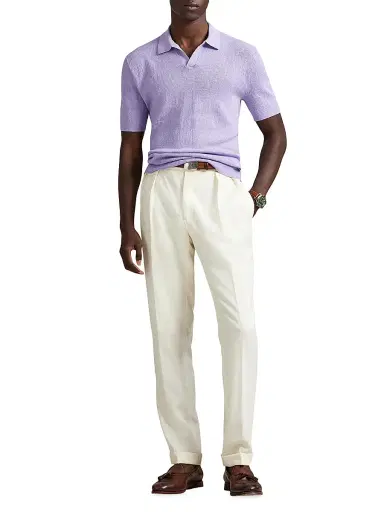 Polo Ralph Lauren Men's Knit Linen-Blend Polo Shirt | Thumbnail 2 Polo Ralph Lauren Men's Knit Linen-Blend Polo Shirt | Thumbnail 2